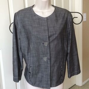 Gray chambray shabby chic jacket